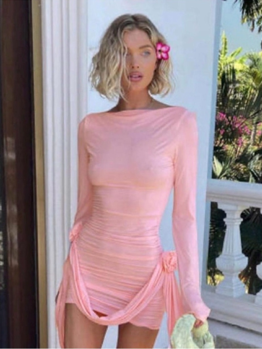 LIONESS Glory Mini Dress in Blush Long Sleeve Pink Revolve Medium NWT